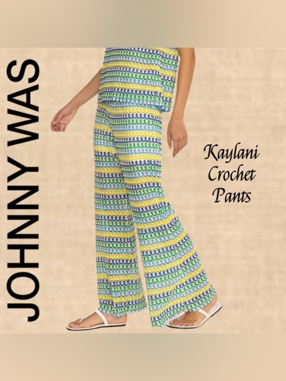 JOHNNY WAS Jade Kaylani CROCHETED Breezy Wide Leg Pants NWT/Sm